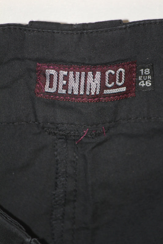 Denim Black Cotton Pant – 4-Pocket Everyday Essential (Large)