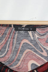 Roman Black & Red Layered Full Sleeve Bodycon – Large