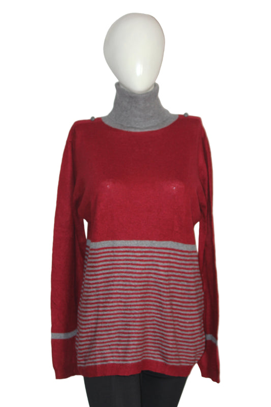 Carling Red & Grey Knit Hi-Neck (Large)