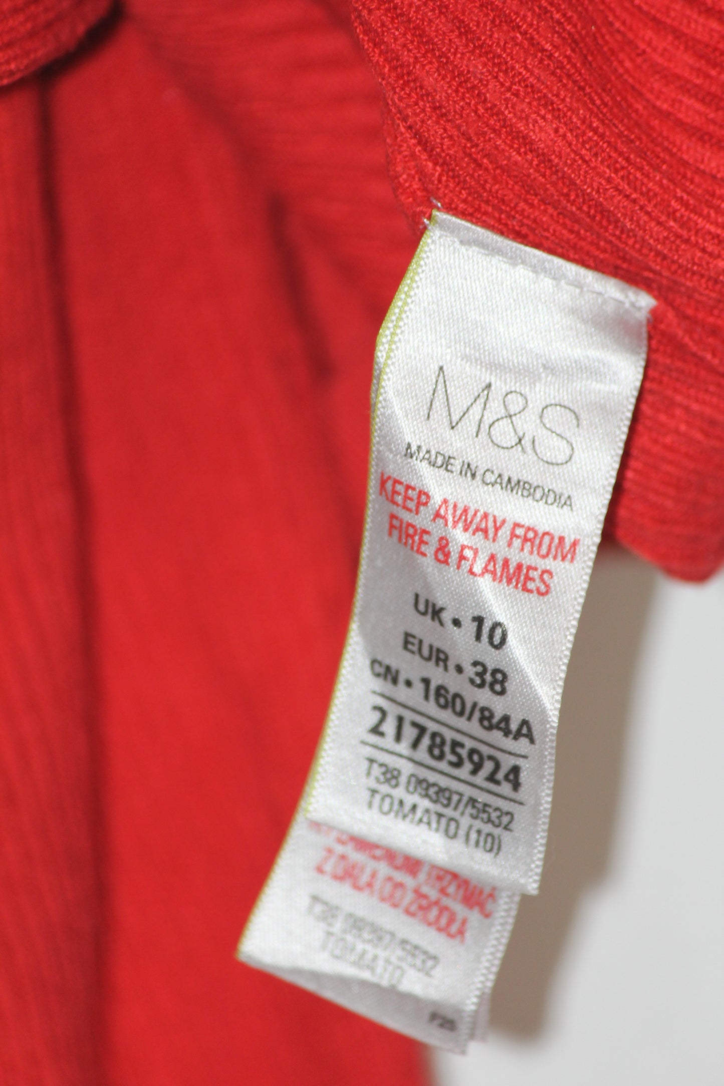 M&S Red Women’s Hi Neck (Large)