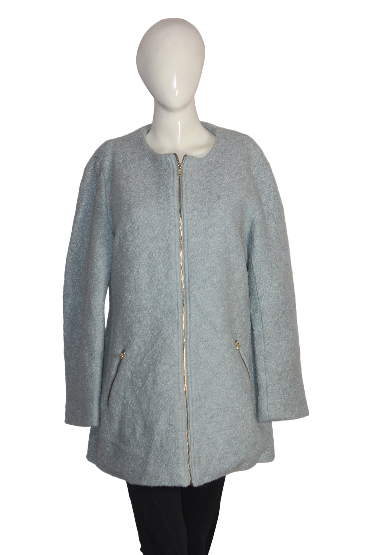 Papaya Grey Zipper Long Coat (Medium)