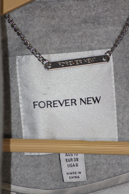 Forever New Grey Long Coat (Large)