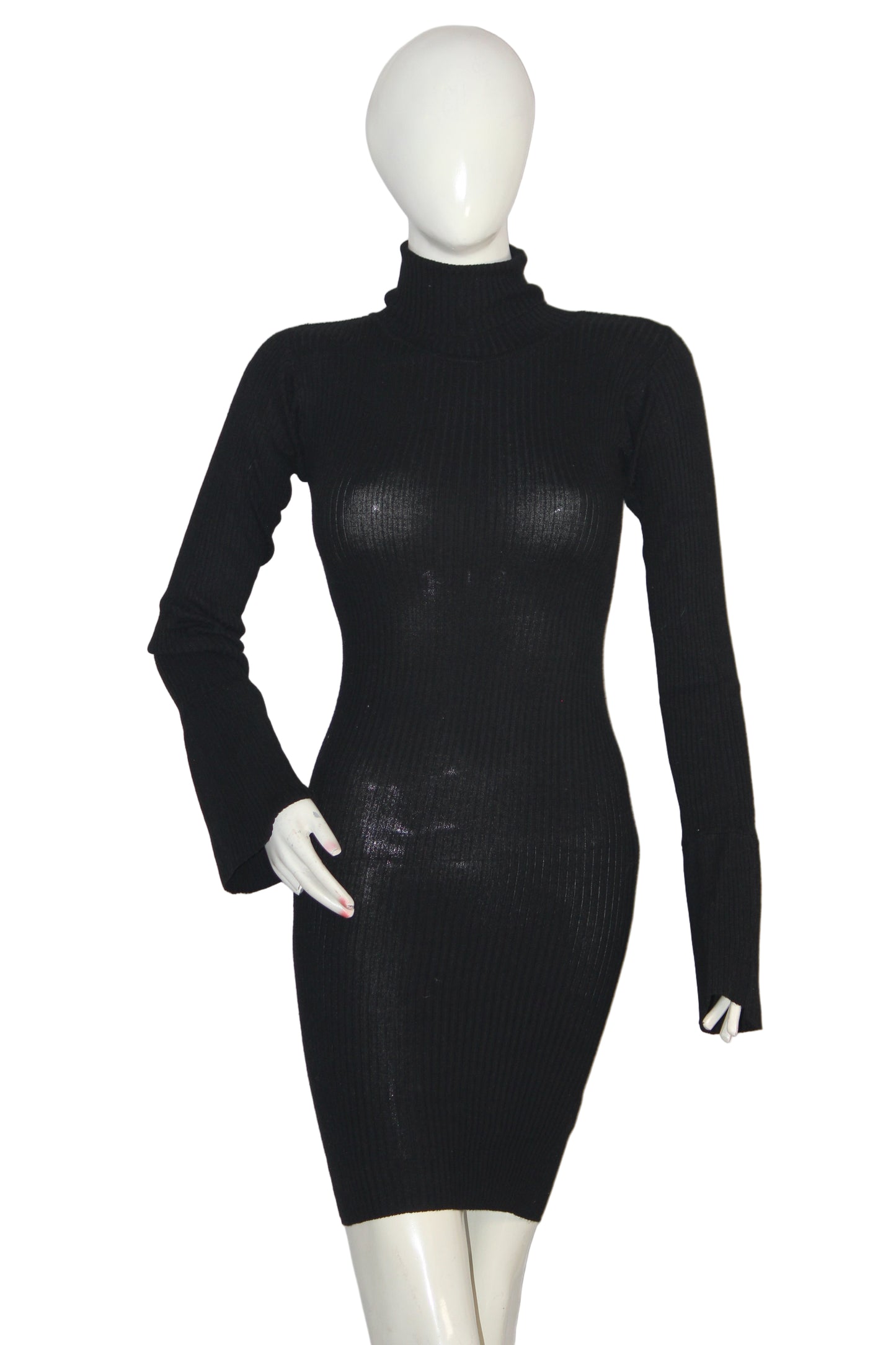 Primark Soft Black Full Sleeve Bodycon (Small)