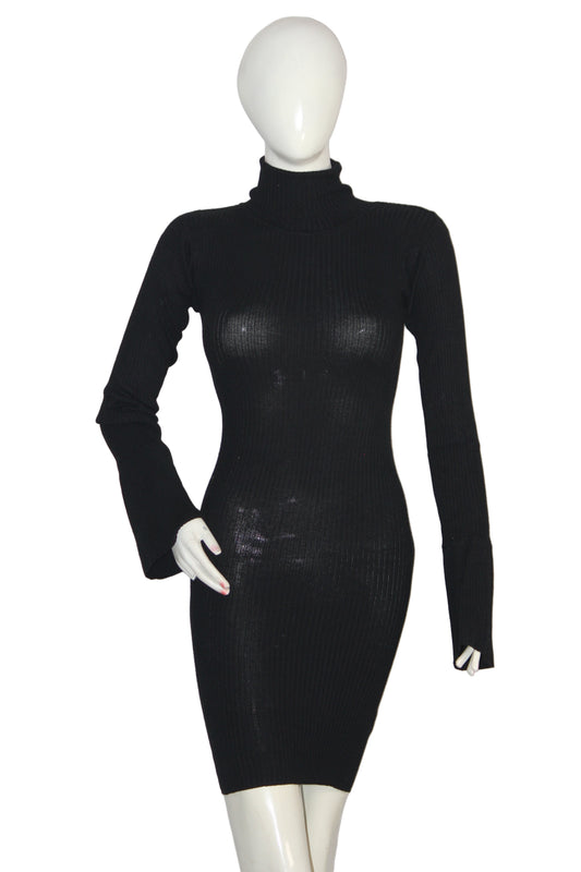 Primark Soft Black Full Sleeve Bodycon (Small)