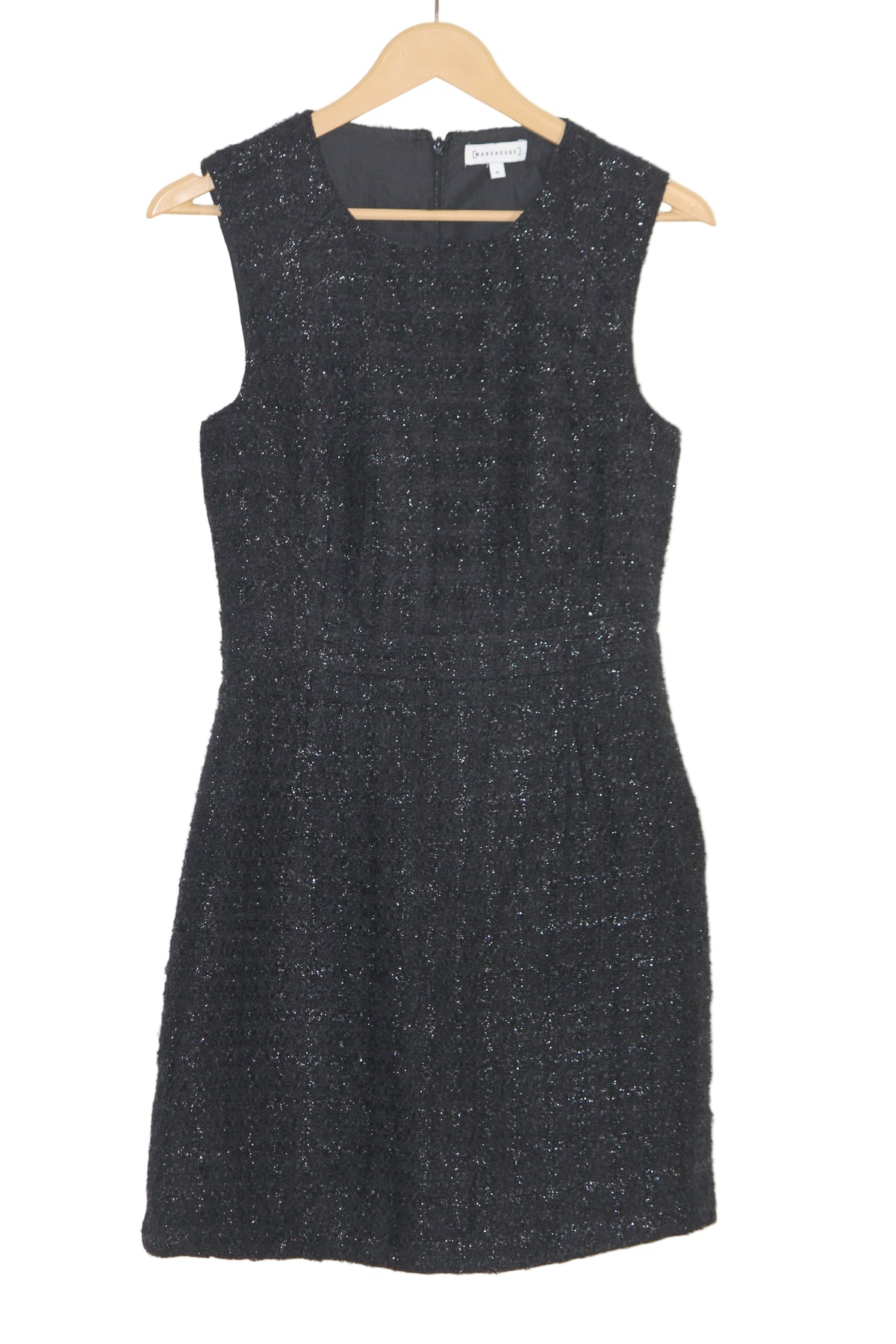 Warehouse Black Shiny Sleeveless Bodycon – Small