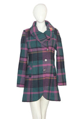 Joe Brouns Green Checkered Long Coat (Small)