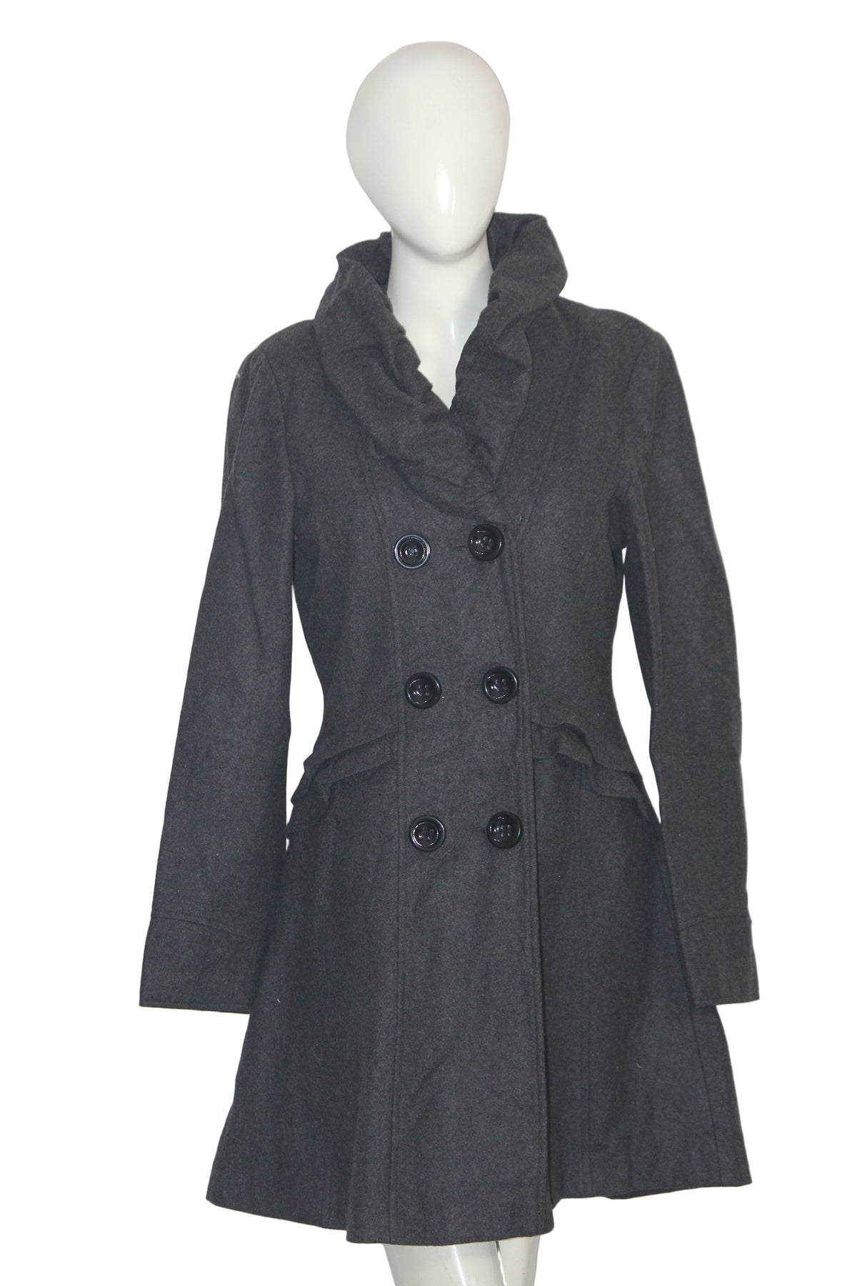 Jau Kuperus Black Button Down Long Coat (Small)