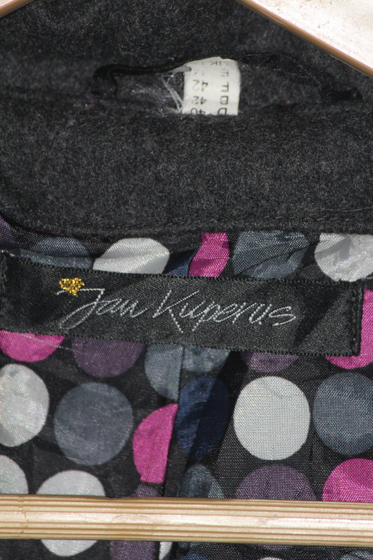 Jau Kuperus Black Button Down Long Coat (Small)