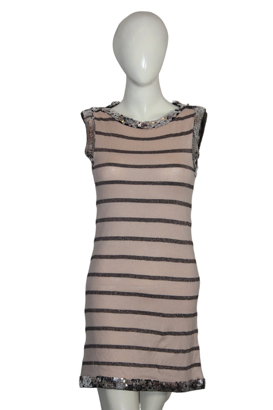 Topshop Light Pink Striped Bodycon (Medium)