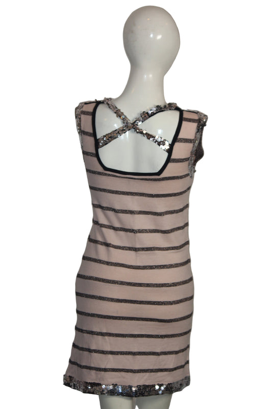 Topshop Light Pink Striped Bodycon (Medium)
