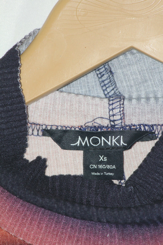 Monkl Blue & Orange Striped Bodycon (Small)