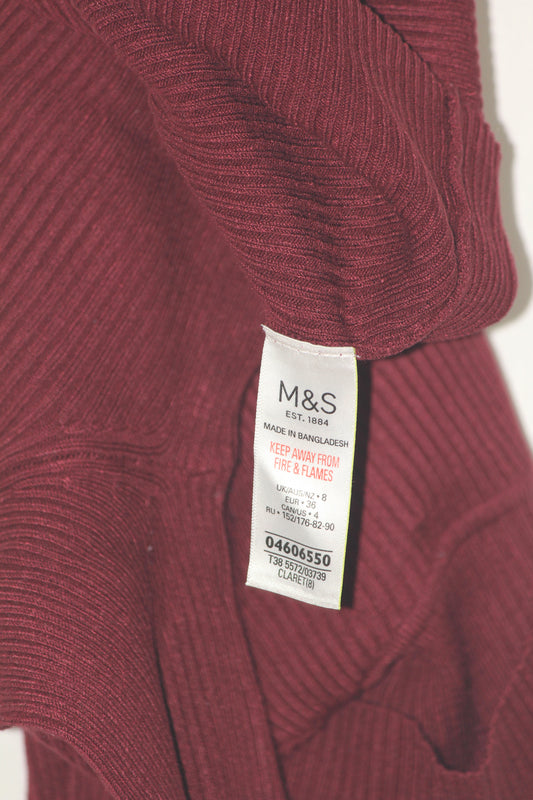 M&S Maroon Classic High Neck (Small)