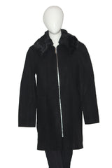 Dunnes Stores Black Zipper Long Coat (Medium)