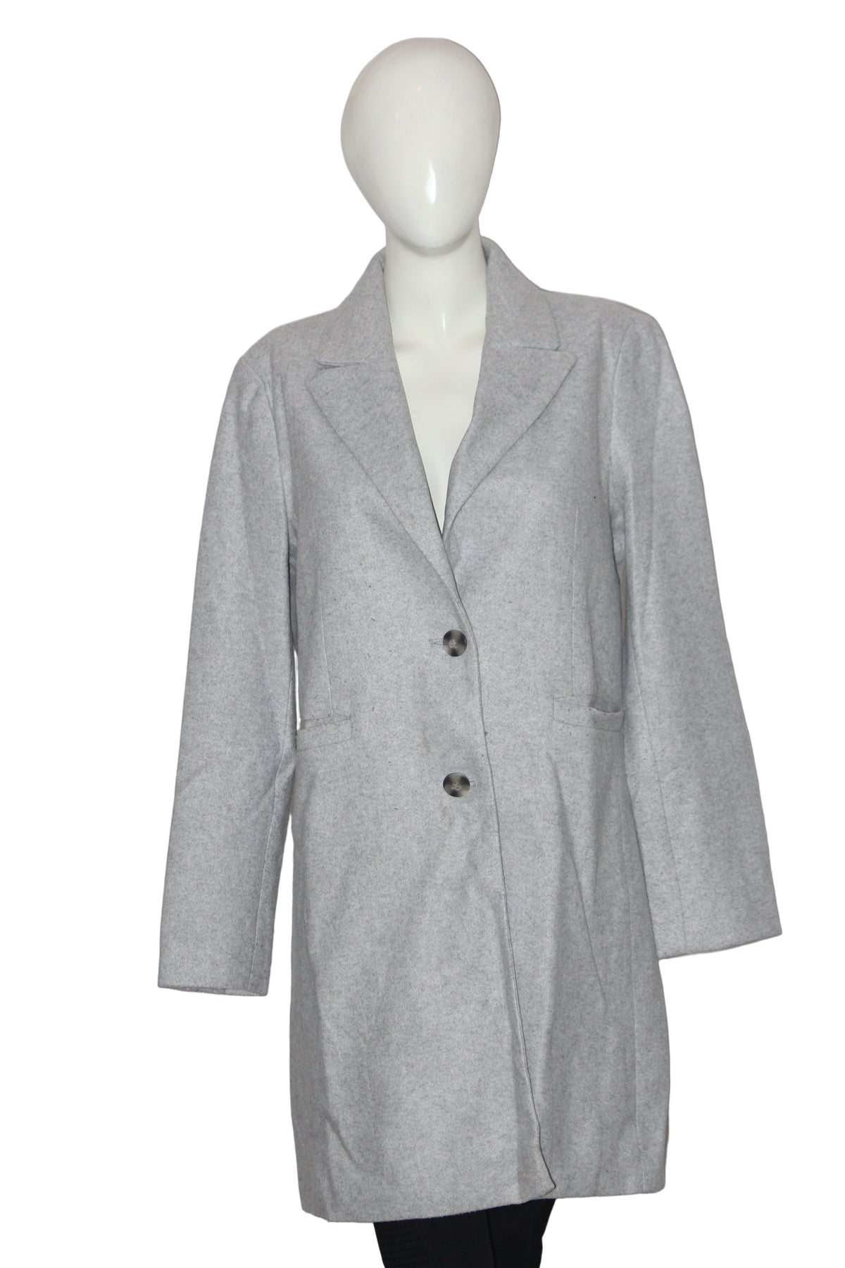 Primark Grey Button Down Long Coat (Medium)