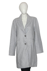Primark Grey Button Down Long Coat (Medium)