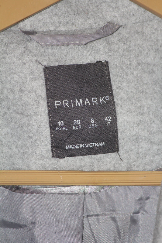 Primark Grey Button Down Long Coat (Medium)