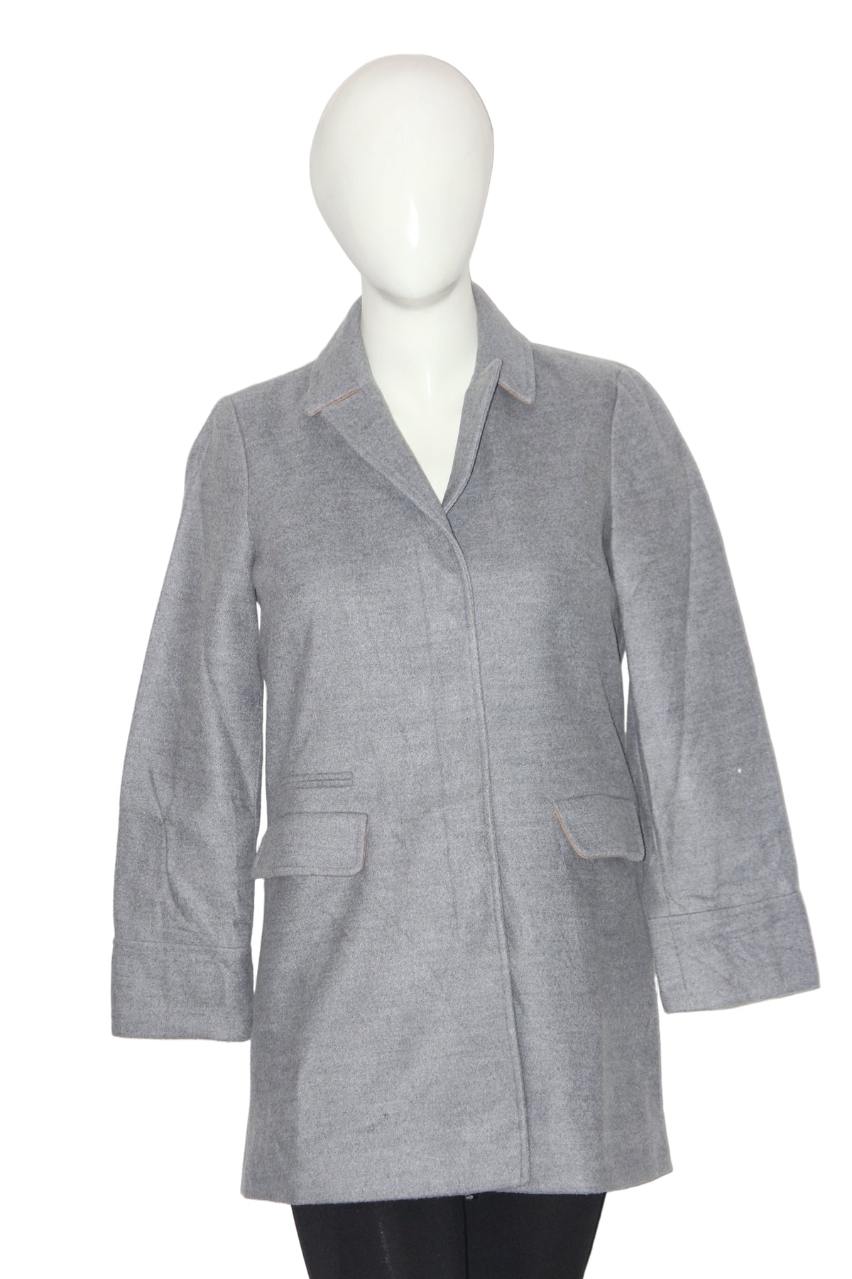 Topshop Grey Zipper Long Coat (Medium)
