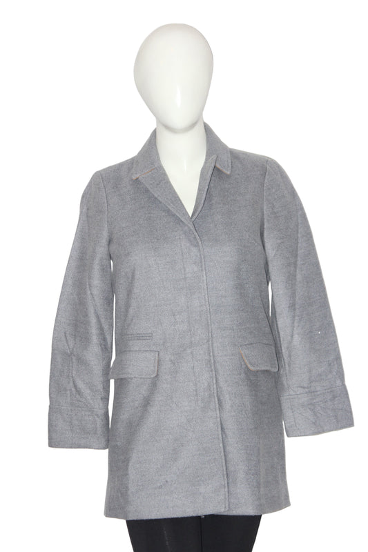 Topshop Grey Zipper Long Coat (Medium)