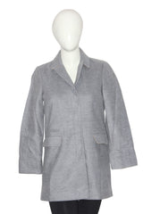 Topshop Grey Zipper Long Coat (Medium)