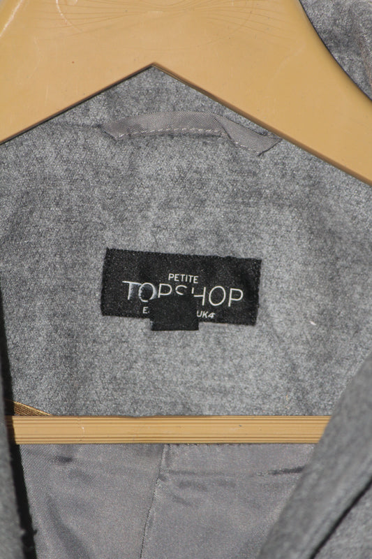 Topshop Grey Zipper Long Coat (Medium)