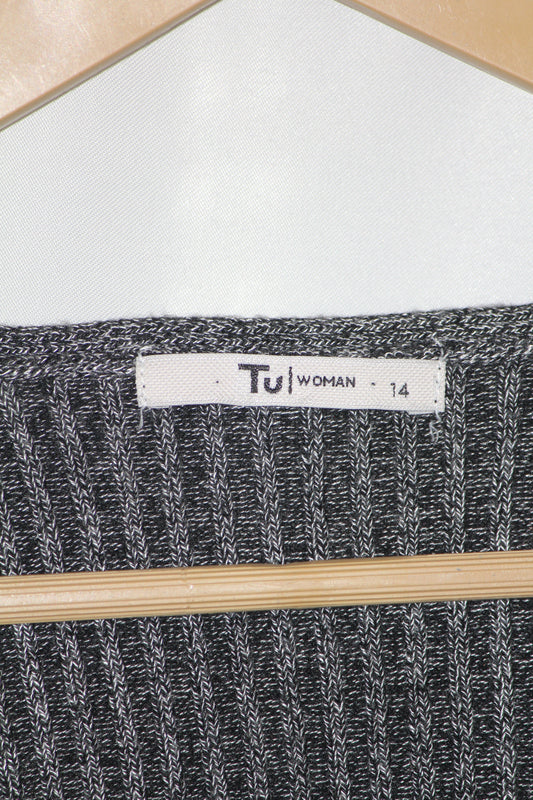 TU Gray Half Sleeve Button Down Bodycon – Large