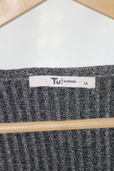 TU Gray Half Sleeve Button Down Bodycon – Large