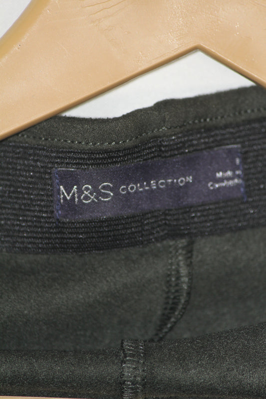 M&S Shiny Brown Trouser – Luxe Stretch Comfort (Medium)