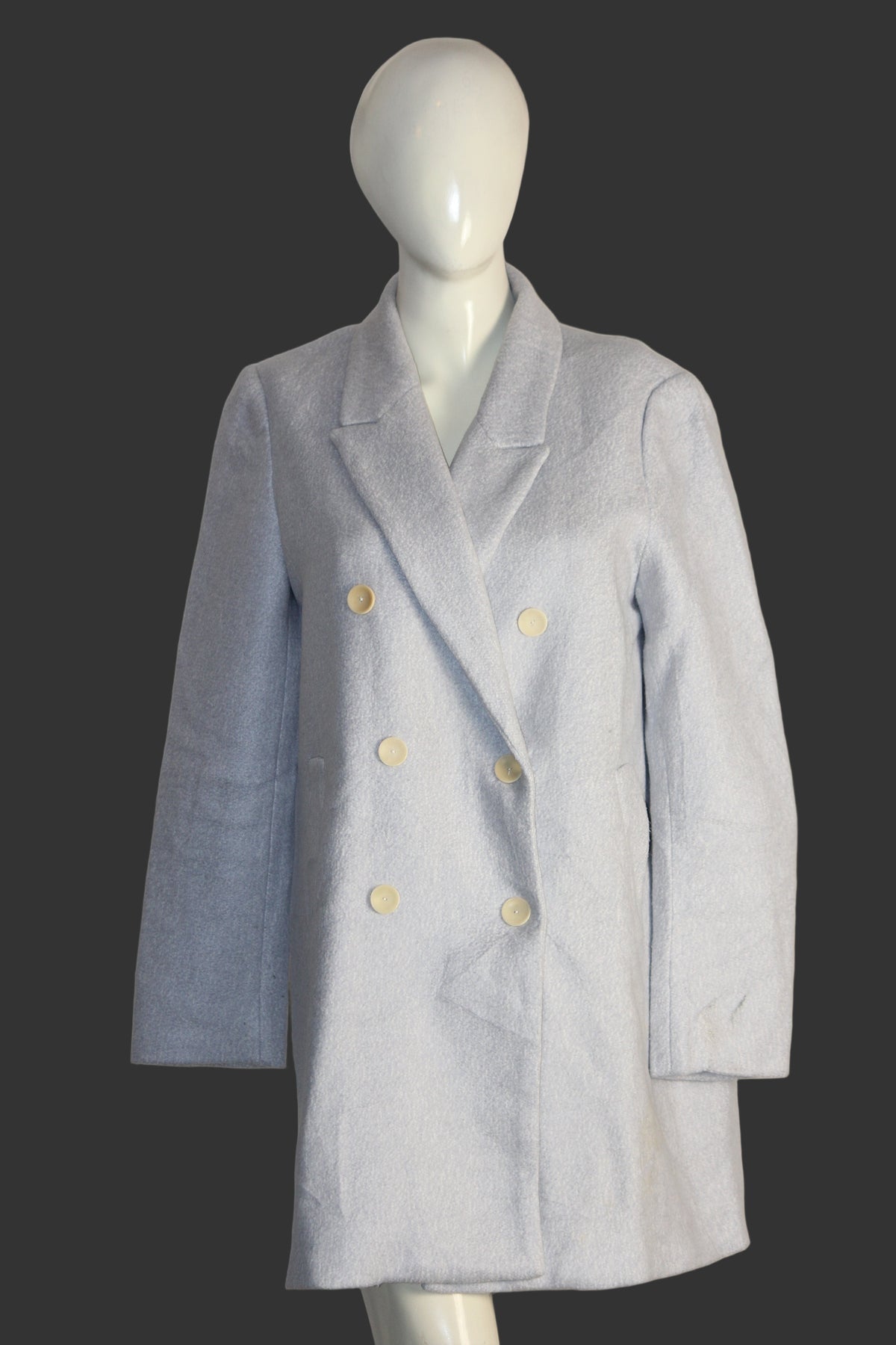 Zara Basic White Long Coat (Medium)