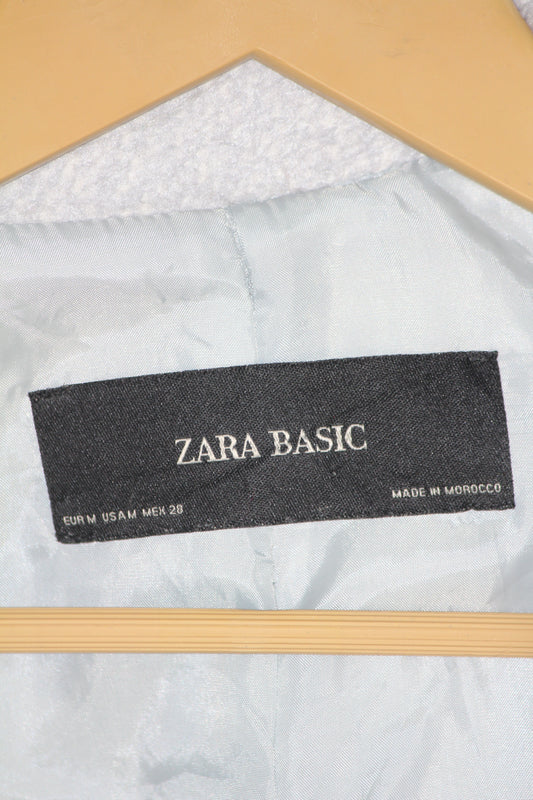 Zara Basic White Long Coat (Medium)