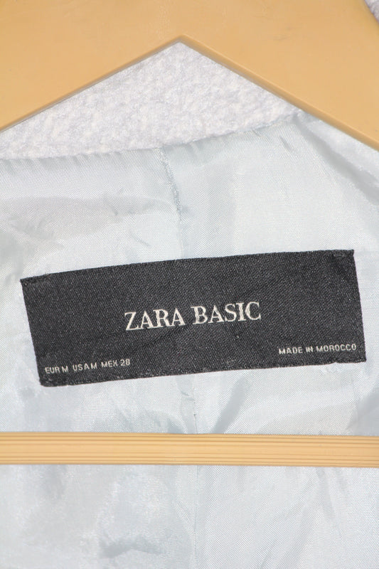 Zara Basic White Long Coat (Medium)