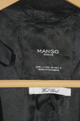 Mango Black Wool Blend Long Coat (Medium)