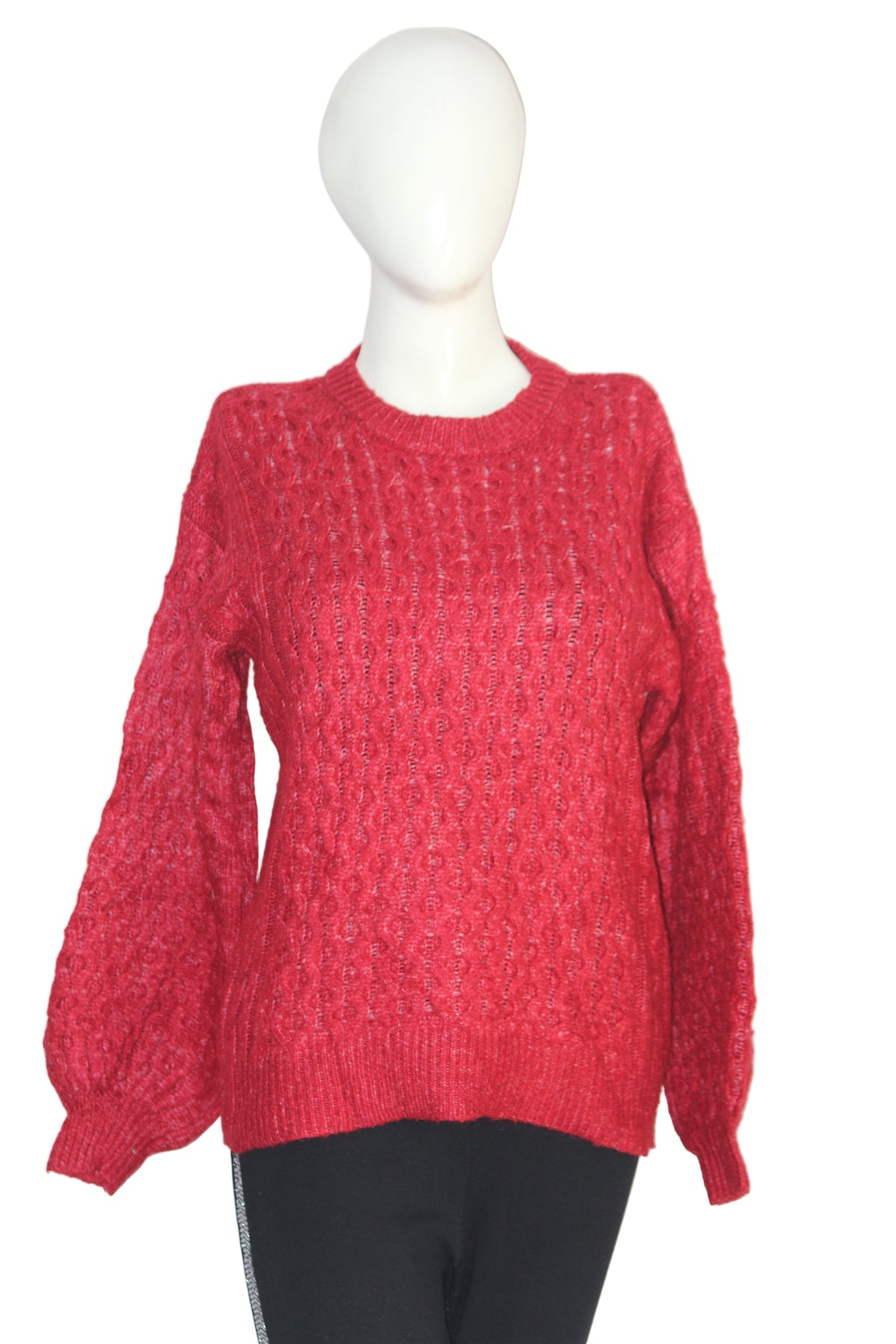 Cherry Red Winter Sweater – Tu – Small