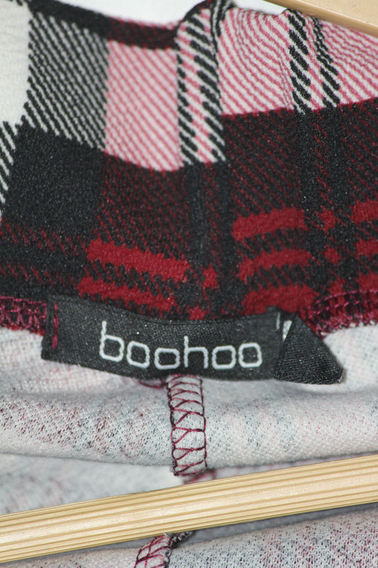 Boohoo Checkered Multi-Color Trouser – Trendy Street Look (Small)
