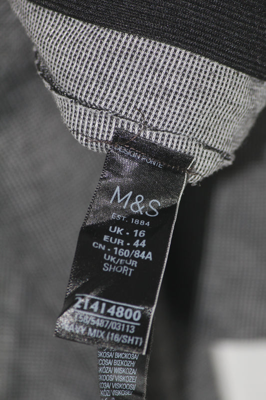 M&S Black & Gray Check Pant – Large
