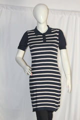 Next Black Polo Long Shirt with White Stripes – Medium