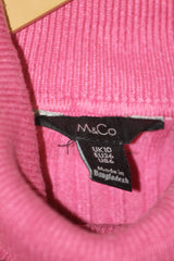 M&Co Pale Pink Viscose High-Neck (Small)