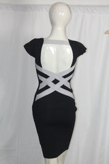 Vinceotto Black Cross Design Bodycon (Small)