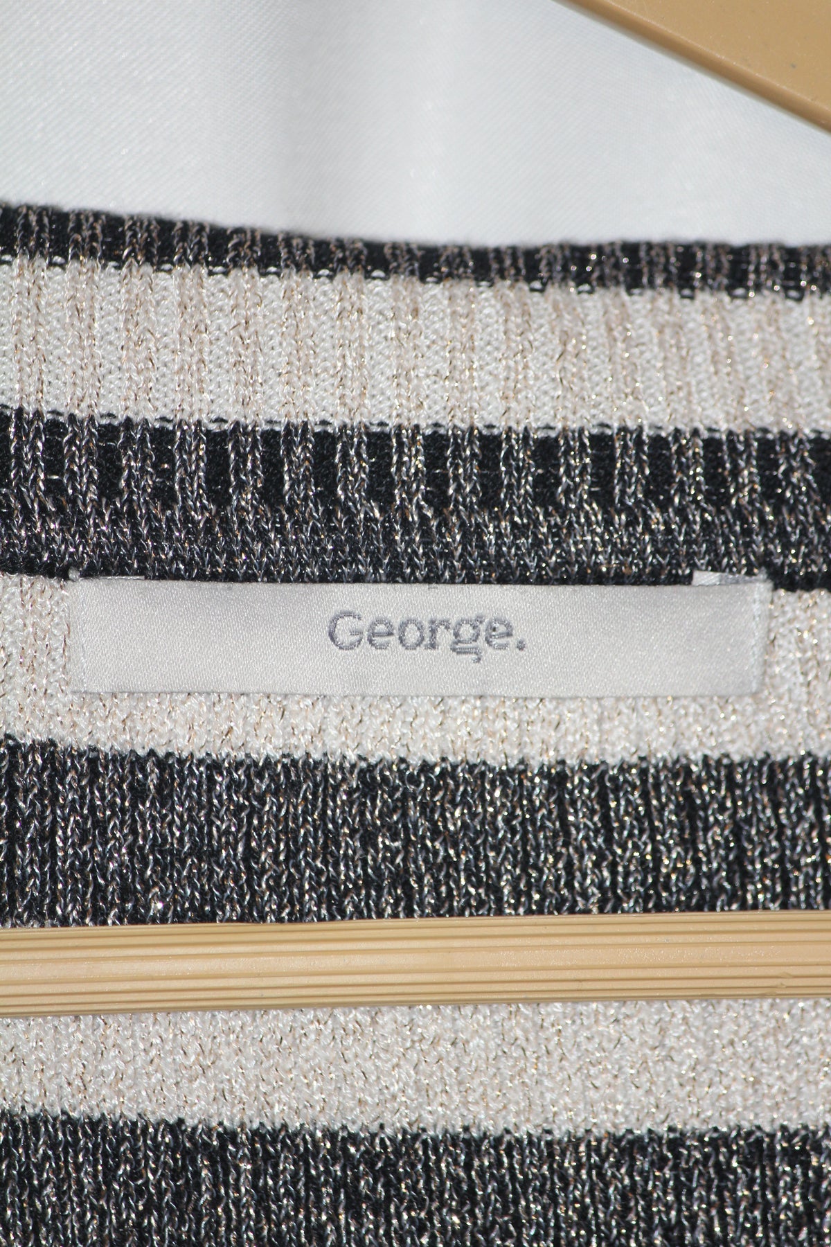 George Black & White Striped Women’s High Neck (Small)
