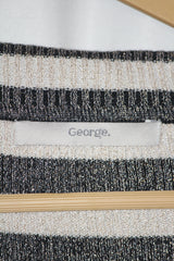George Black & White Striped Women’s High Neck (Small)