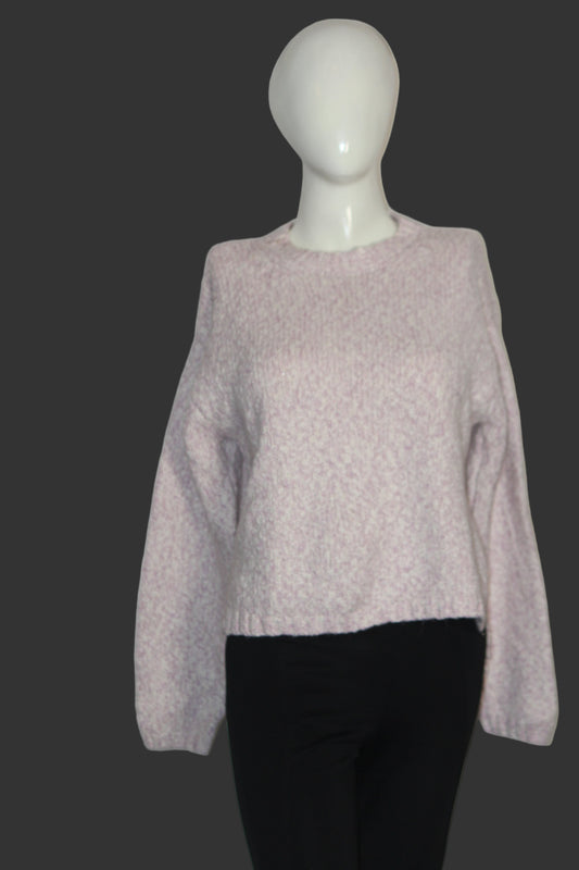 White & Pink Knit Sweater – M&S – Medium