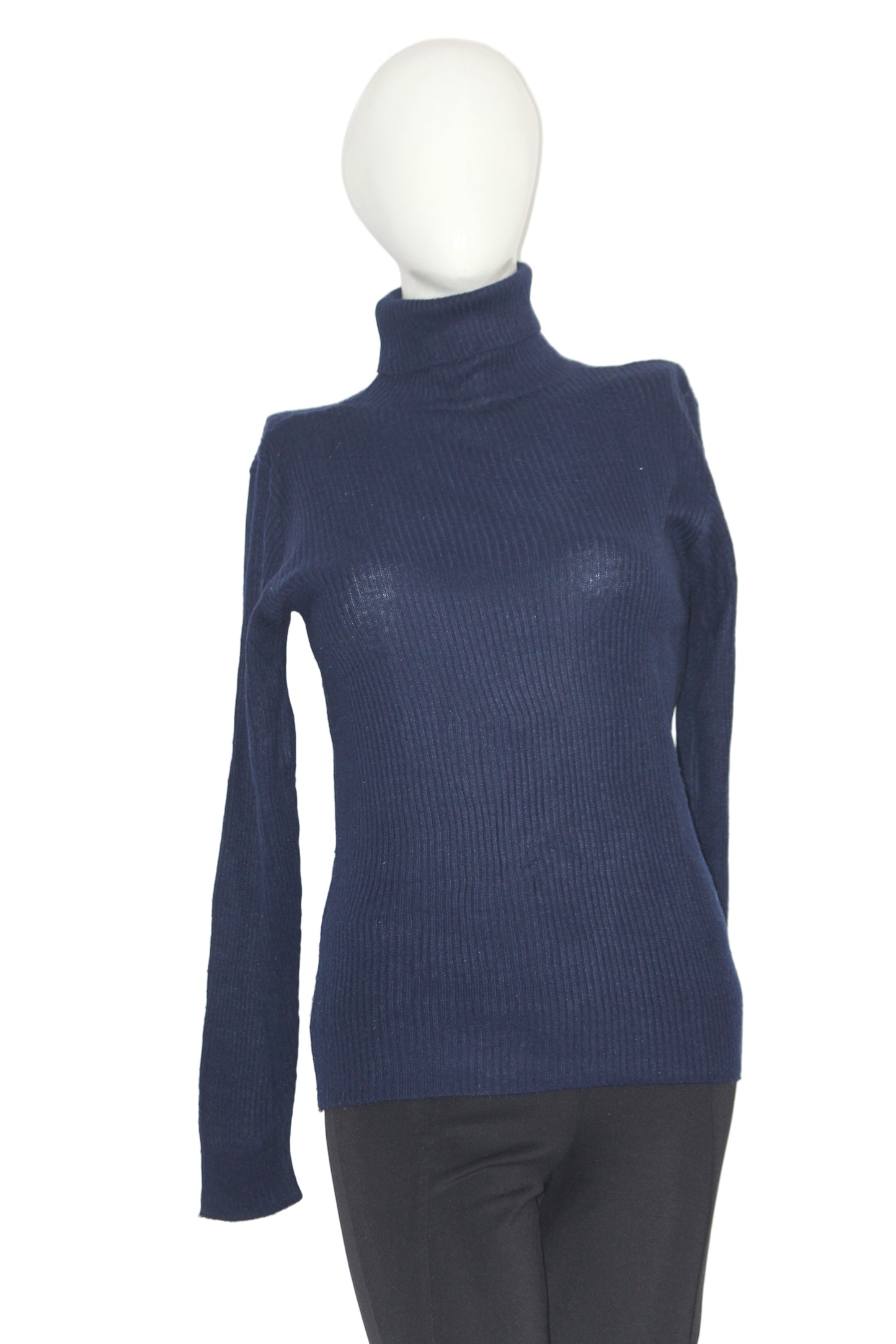 ThriftyFy Navy Blue women’s High Neck (Small)
