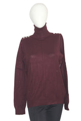 Wallis Maroon Women’s High Neck (Medium)