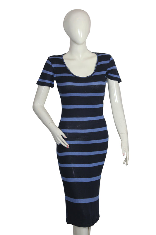 Bodyflirt Blue Striped Bodycon Dress (Small)