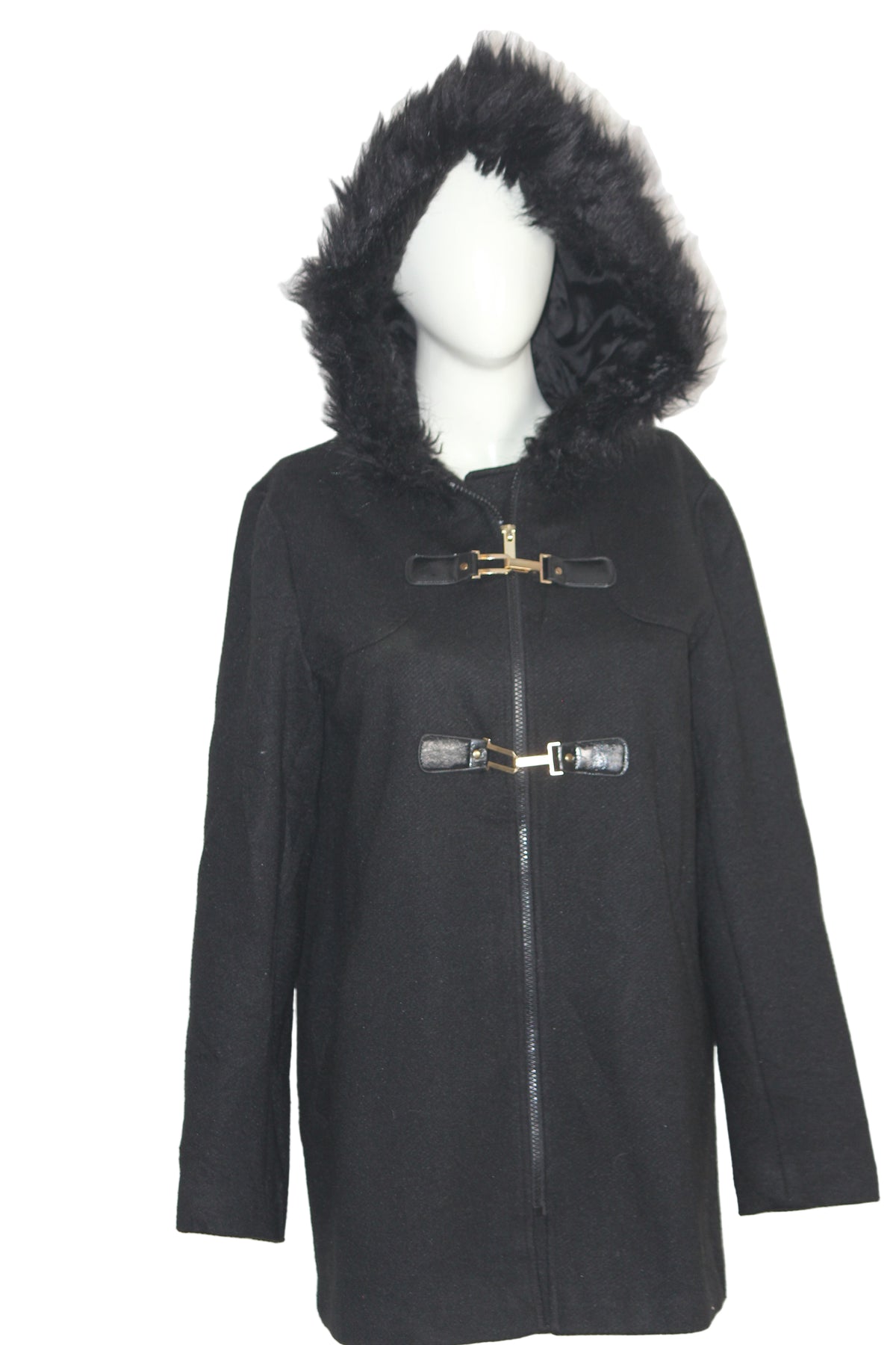 Primark Black Zipper Coat (Medium)