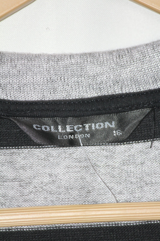 Collection London Black & White Striped Bodycon (Medium)
