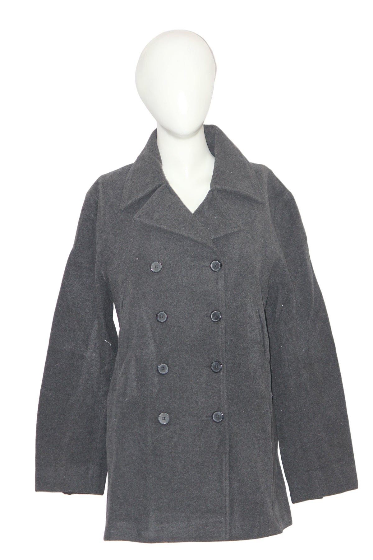 Atmosphere Black Wool Blend Long Coat (Medium)
