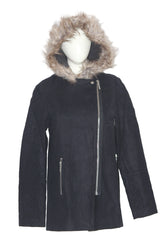 New Look Black Zipper Coat (Small)