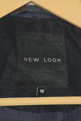 New Look Black Zipper Coat (Small)