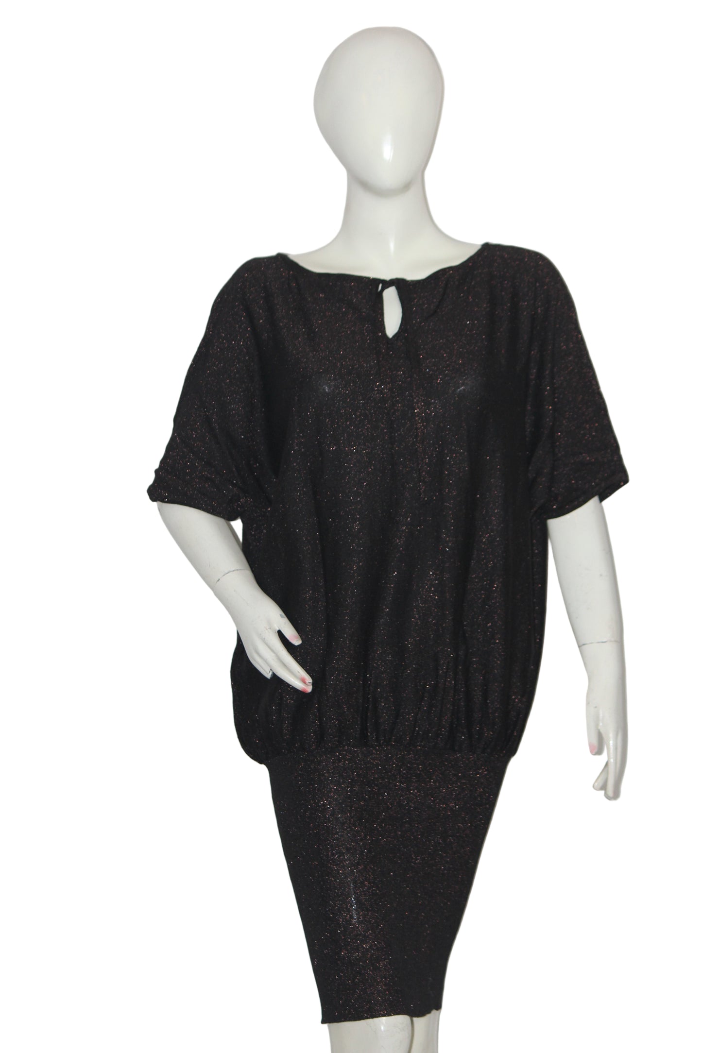 Black Shimmer Bodycon Dress by ThriftyFy (Large)