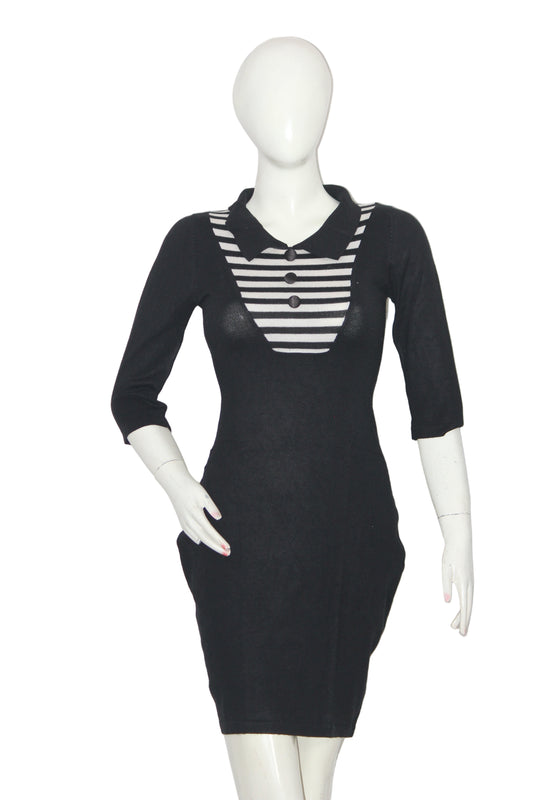 JCL Sports Black Fitted Bodycon (Small)